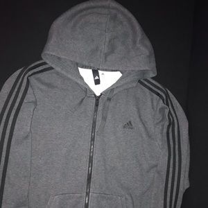 Adidas 3 stripe zip up hoodie